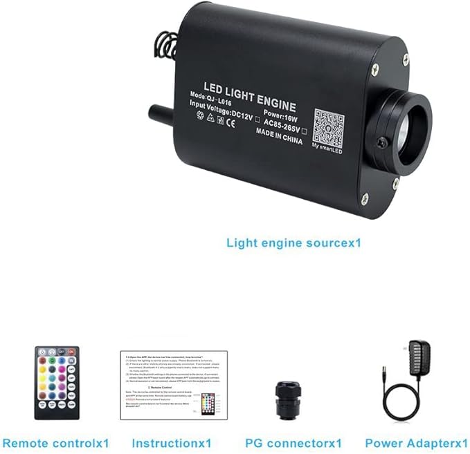 AZIMOM 16W Car Use Sound Activated Fiber Optic Light Box Engine Music Sensor - Image 6