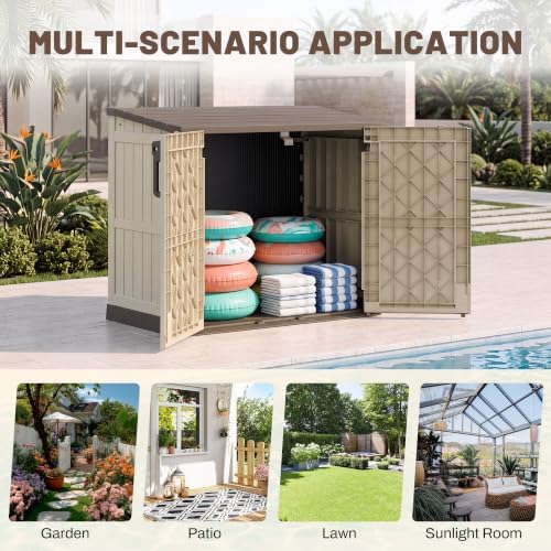 horizontal outdoor storage cabinet box 36 cu ft on a desk or shelf