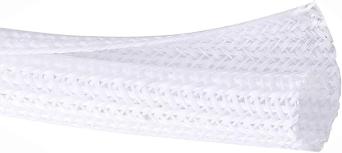QCSIW 50ft 1 Inch White Cable Sleeve – Split Wire Loom Tubing Cord Protector – by QCSIW