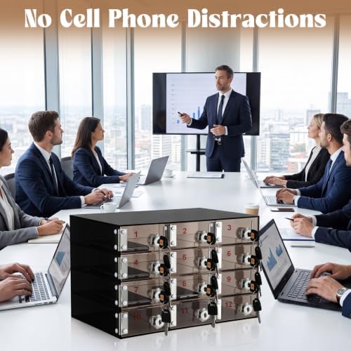 layhit 12 slots cell phone locker box for showing dimensions