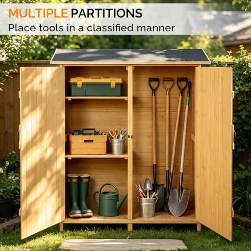 vingli upgraded outdoor wooden storage shed, extra large, close-up detail