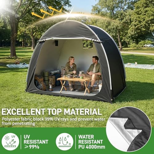 outvita outdoor portable bicycle storage sheds for 2-3, close-up detail