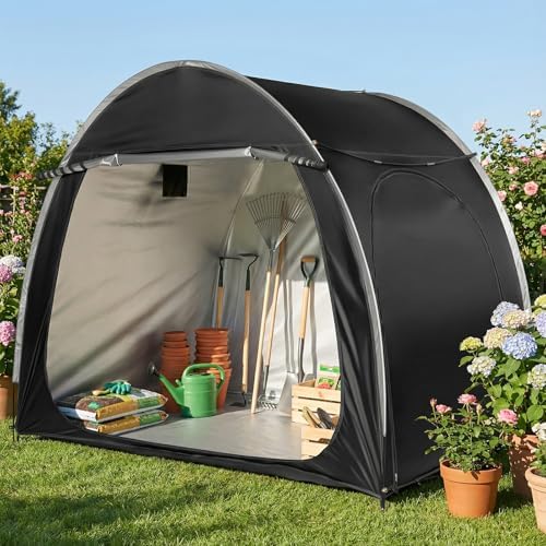 outvita outdoor portable bicycle storage sheds for 2-3, front angle view