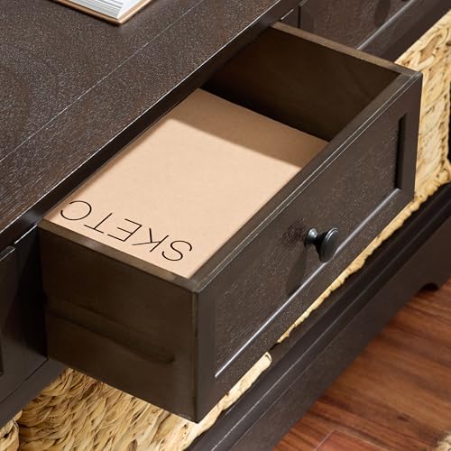 safavieh home collection – damien dark chocolate 6-drawer on a desk or shelf