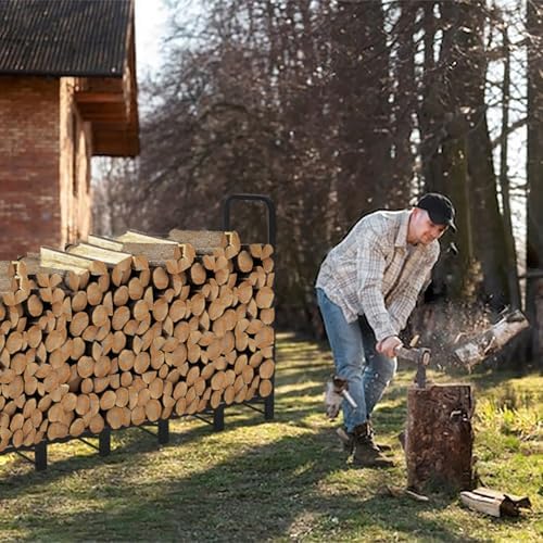 werph 8ft firewood rack outdoor, heavy duty firewood, close-up detail