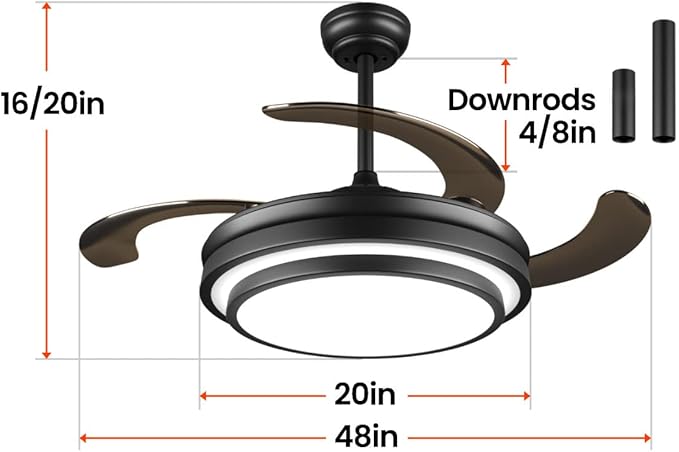 48 Inch Retractable Ceiling Fan - Image 2