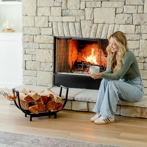 fireproof pros firewood rack outdoor and indoor firewood, close-up detail