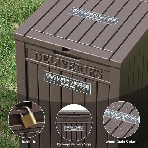 lhbgo package delivery box for outside, 48 gallon on a desk or shelf