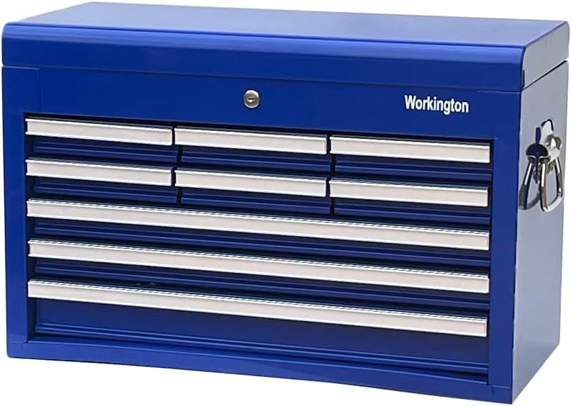 workington professional industrial portable metal tool chest with, front angle view