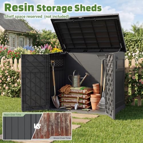 lhbcraft large outdoor storage cabinet 51 cu ft, side view