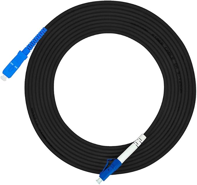 Jeirdus 20M LC to SC Outdoor Armored Simplex 9/125 SM Fiber Optic Cable Jumper by Jeirdus