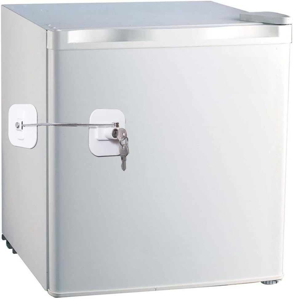 Fridge Lock,Refrigerator Locks,Freezer Lock with Key for Child Safety,Locks to Lock Fridge and Cabinets,White Fridge Lock