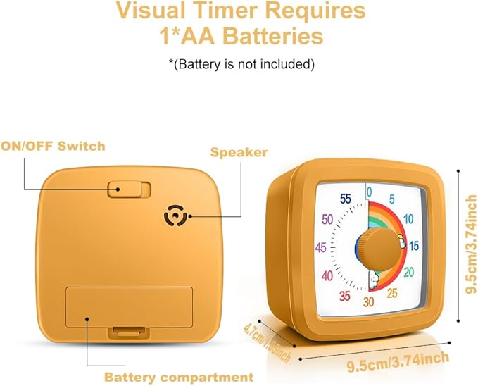 MEPHILIMIA Visual Timer Kids/Adults 60 Minutes Rainbow Countdown Timer Time - Image 2