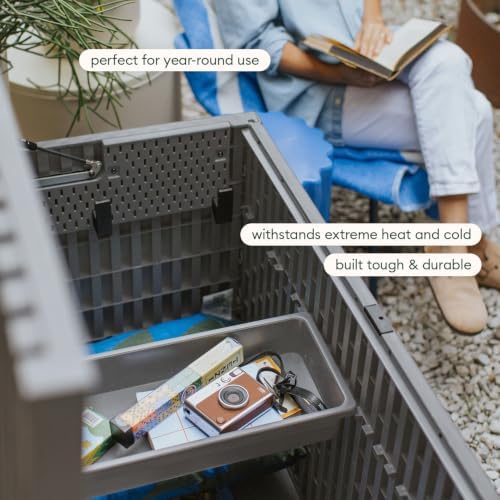veradek everything box - 120-gallon outdoor storage box, side view