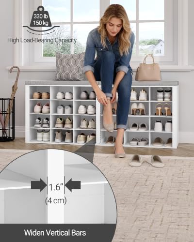 hzuaneri shoe storage bench with cushion, storage bench, package contents