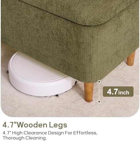 39.4" ottoman with storage upholstered storage bench for on a desk or shelf