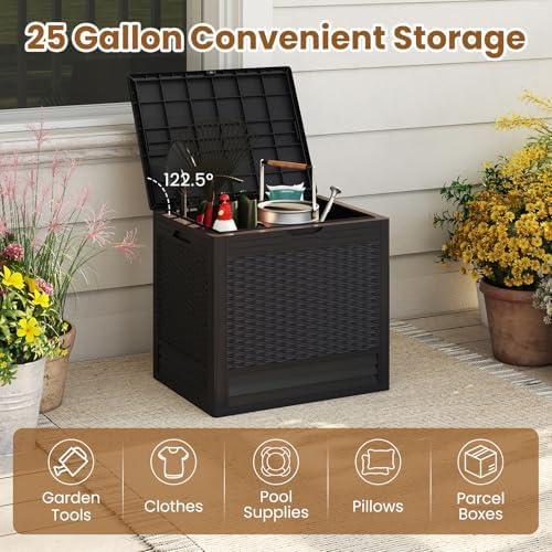 tangkula 25 gallon waterproof outdoor storage box with, package contents
