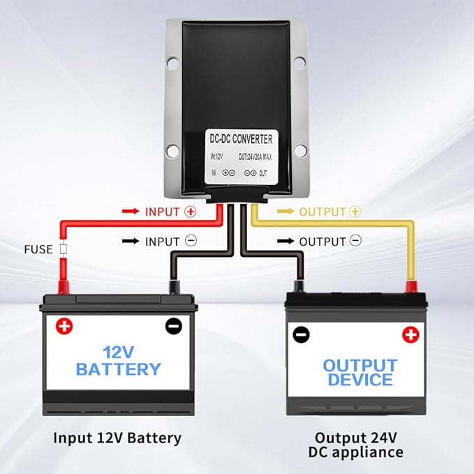 DC/DC Converter 12V Step Up to 24V, Boost Converter 20A 480W Voltage Regulator - Image 4