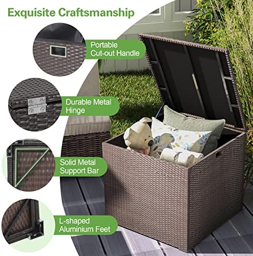 happygrill outdoor storage deck box, 72 gallon square, side view