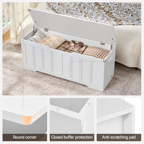 vankiley 47.2" storage chest extra large, storage bench.(white), package contents