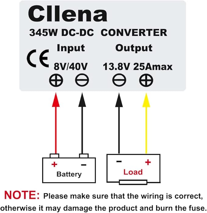 Cllena DC 8V-40V to 13.8V 25A Automatic Buck Boost Converter Step Down/Up - Image 7