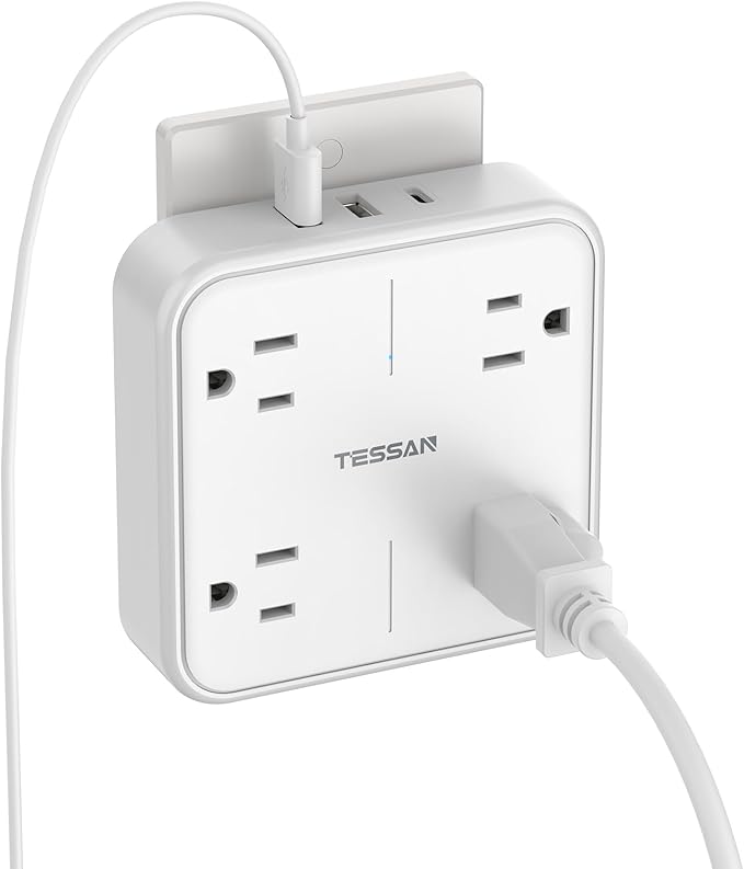 Surge Protector Outlet Extender, TESSAN Multi Plug Adapter by TESSAN