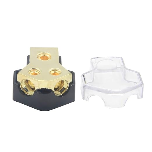 RKURCK 2 Way Power Distribution Block, 0/2/4 AWG Gauge in, 4/8/10 Gauge Out - Image 3