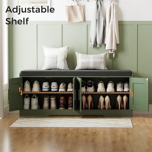 homleke shoe storage bench, 4 doors & thickened, package contents
