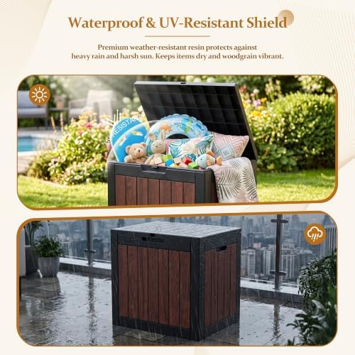 efu outdoor storage deck box (55 gallon, gen, side view