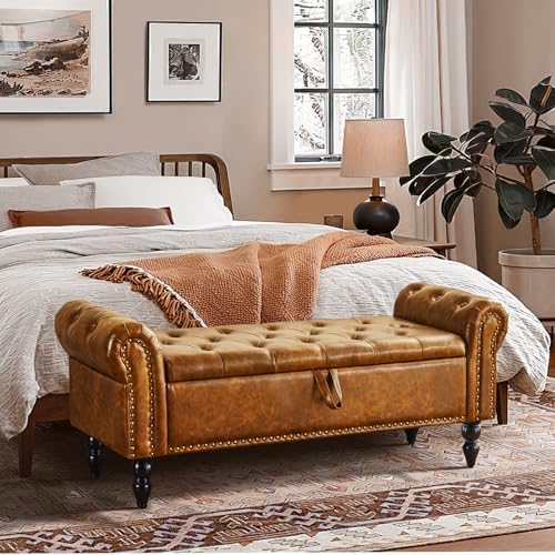 furnimart storage bedroom bench for end of bed, close-up detail