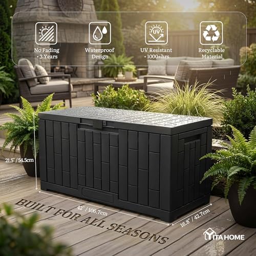 yitahome 60 gallon outdoor storage box, close-up detail