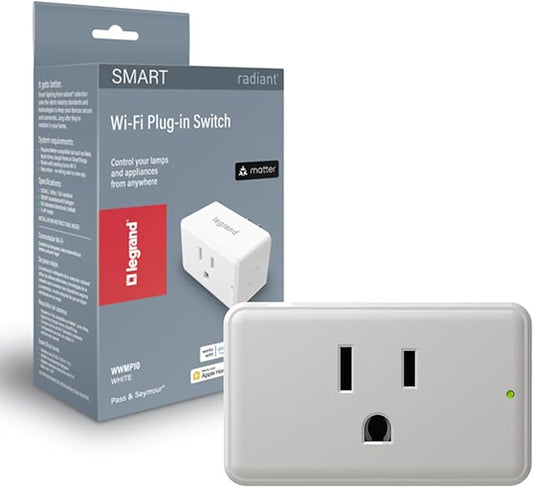 Legrand Radiant® Wi-Fi Matter Smart Plug Matter Hub Required 15A, Easy Setup by Legrand-PassSeymour