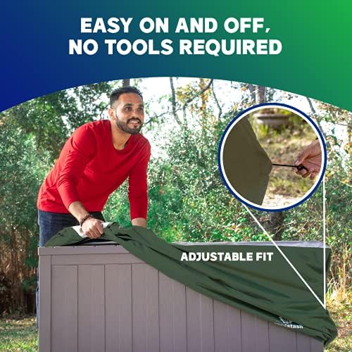 yardstash deck box cover - heavy duty, waterproof, close-up detail