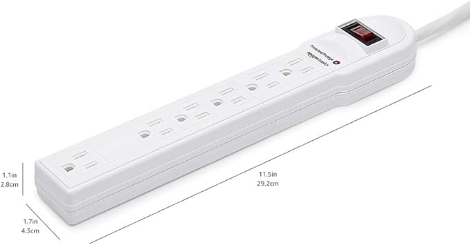 Amazon Basics Surge Protector Power Strip, 790 Joules, LED Indicator, 6ft - Image 5
