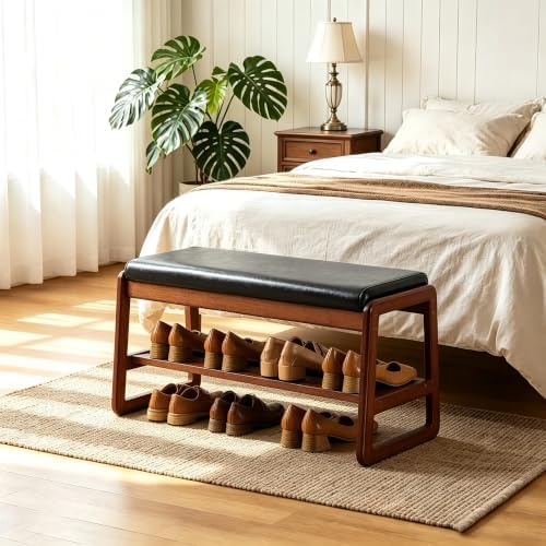 sobibo solid wood shoe bench, 2-tier wooden entryway, package contents