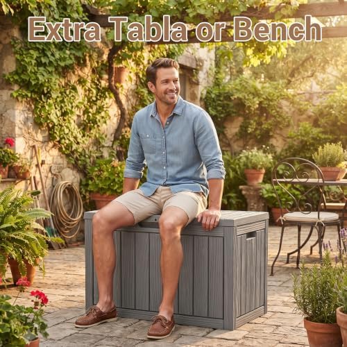 drato 60 gallon outdoor storage box waterproof, lockable on a desk or shelf