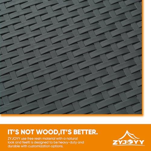 zyjoyy 100 gallon resin deck box waterproof outdoor showing dimensions