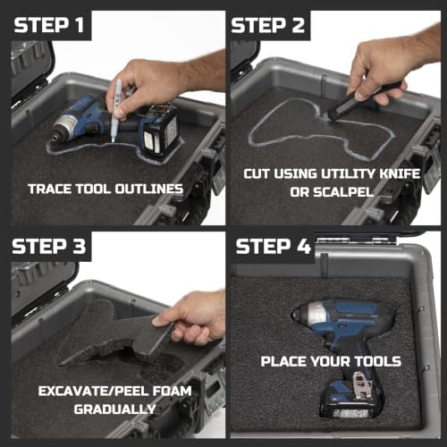 onreva tool box foam organizer 48x24x3 inch 1, side view