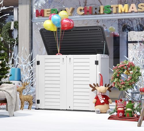 homspark storage shed weather resistance, multi-purpose outdoor storage, side view