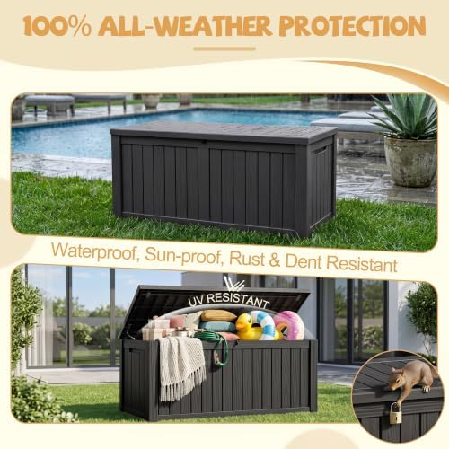 efu outdoor storage box waterproof, 330 gal gen, package contents