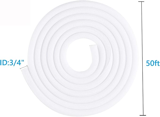 QCSIW 3/4"-50ft Extra-Long Braided Cable Sleeve Protector - Image 6