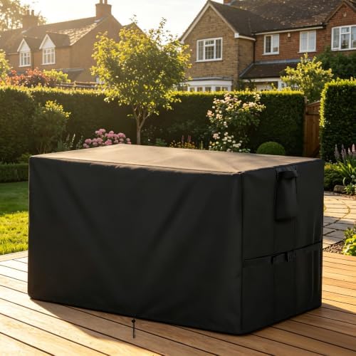 outdoor storage box cover for 260 gallon deck on a desk or shelf
