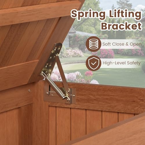 relax4life wood deck box, 52 gallon backyard storage, package contents