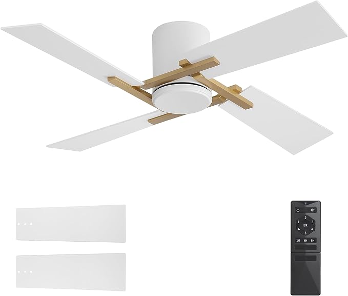 WINGBO 48 Inch Flush Mount Ceiling Fan without Light by HomePage