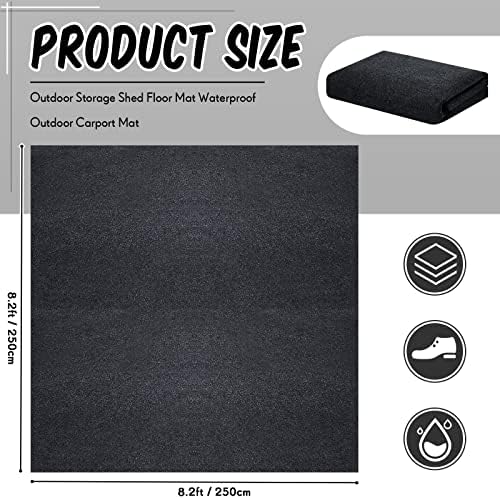 shed floor mat 8.2 x 8.2 ft, pe shown in use