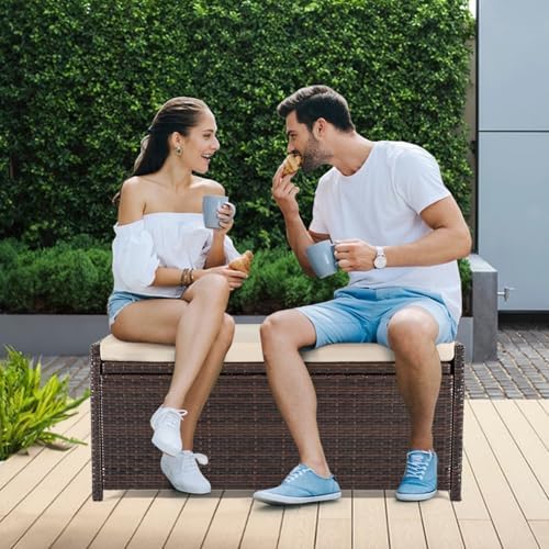 prohiker 2-in-1 wicker deck box bench, all-weather 55, package contents