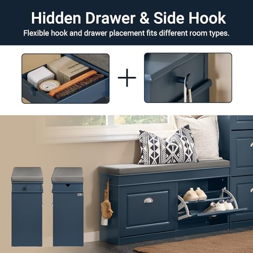 haotian shoe storage bench entryway, shoe cabinet bench, front angle view
