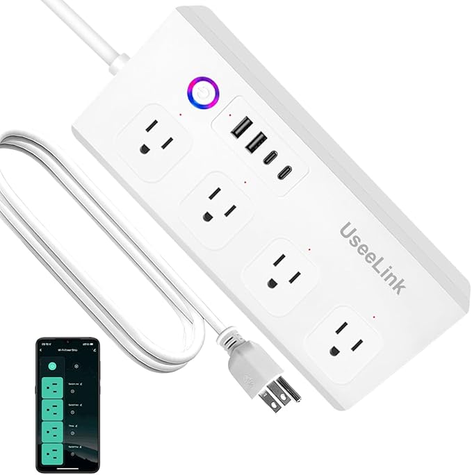 UseeLink Smart Power Strip, WiFi Flat Plug Strip by UseeLink