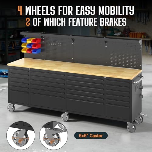 specraft 96-inch rolling tool chest with 24 drawers on a desk or shelf