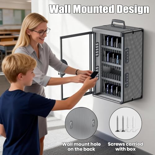 48 slots cell phone locker for classroom with showing dimensions